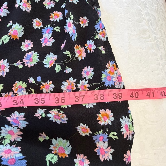 Betsey Johnson Black floral fit and flare bell sleeve midi dress L/XL see pics - Picture 7 of 9